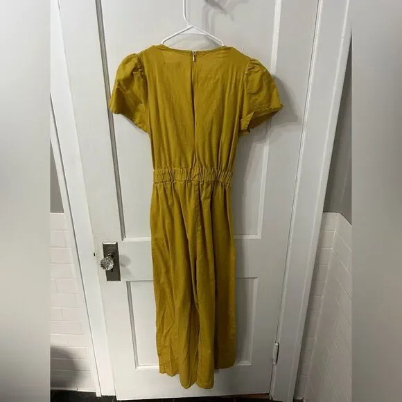 Chic yellow/green Jumpsuit with Belt - Picture 5 of 5